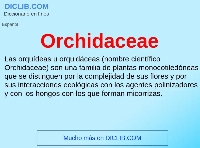 ¿Qué es Orchidaceae? - significado y definición