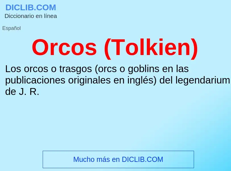 Wat is Orcos (Tolkien) - definition