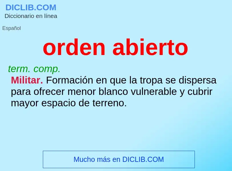 ¿Qué es orden abierto? - significado y definición