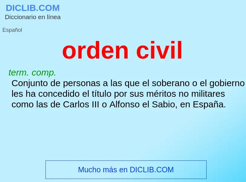 ¿Qué es orden civil? - significado y definición