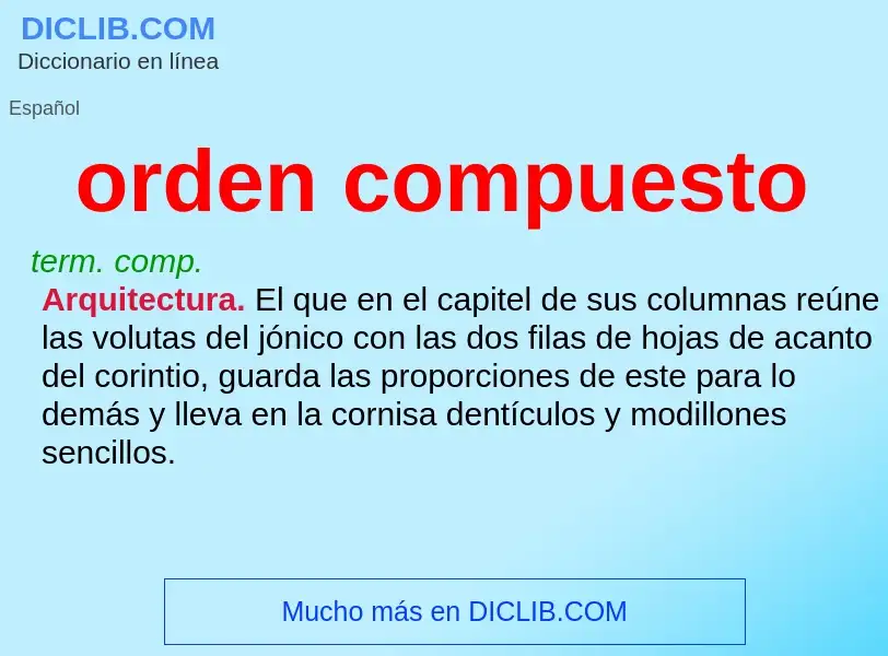 What is orden compuesto - meaning and definition