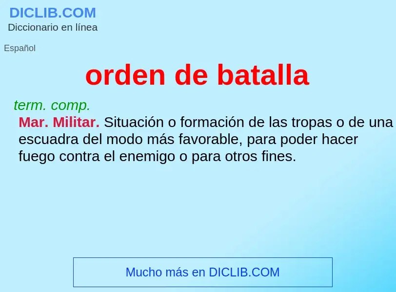 ¿Qué es orden de batalla? - significado y definición