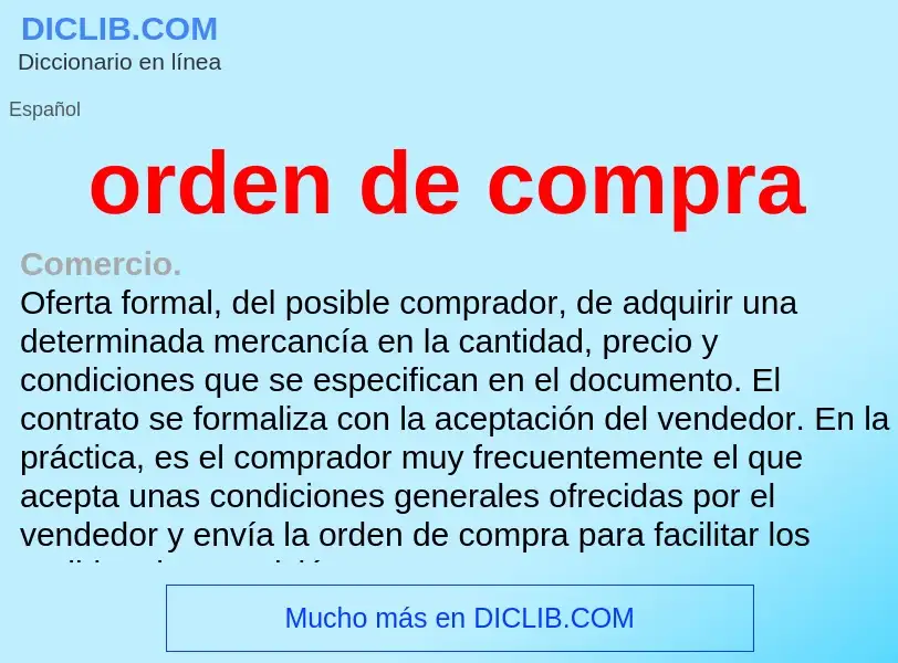 Was ist orden de compra - Definition