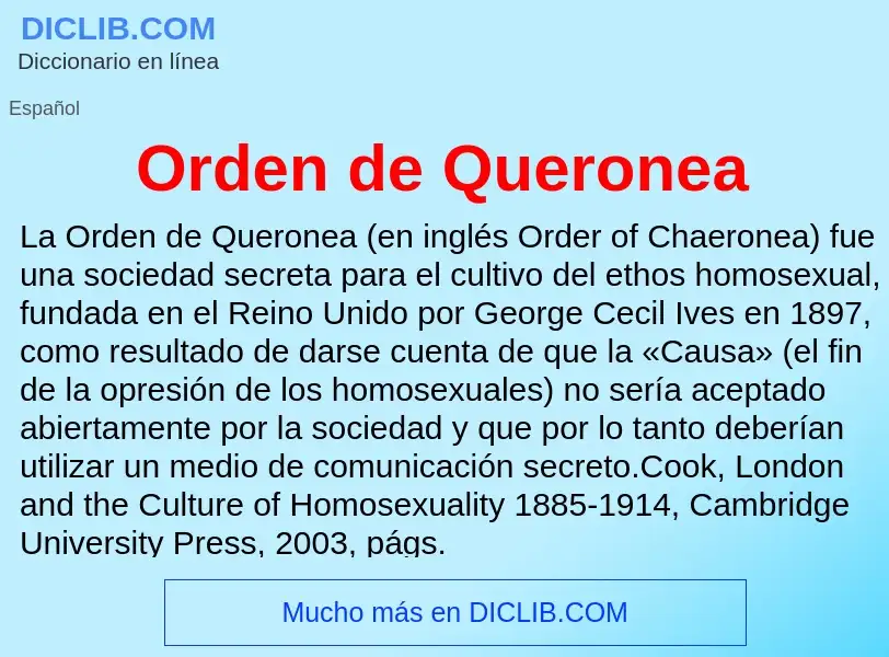 ¿Qué es Orden de Queronea? - significado y definición