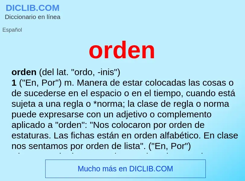 O que é orden - definição, significado, conceito