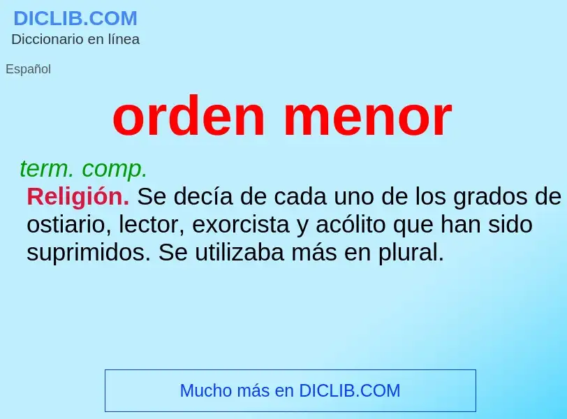 What is orden menor - definition