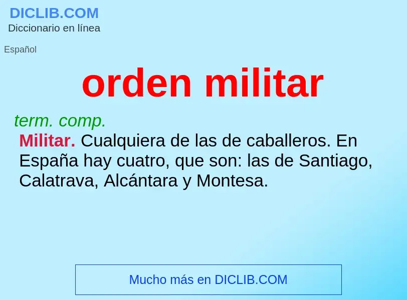 Was ist orden militar - Definition