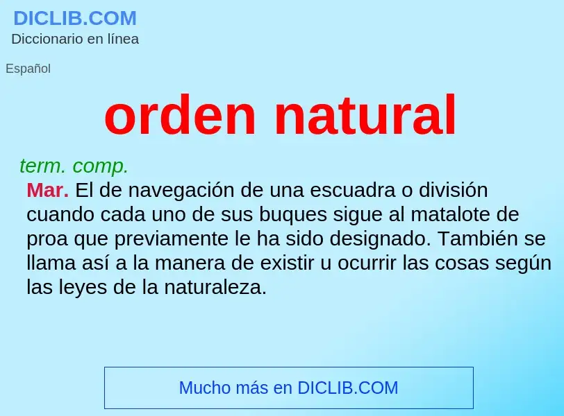 O que é orden natural - definição, significado, conceito