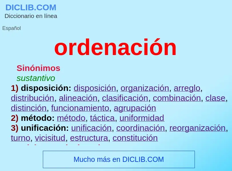 What is ordenación - meaning and definition