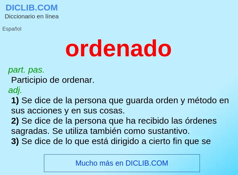 What is ordenado - definition