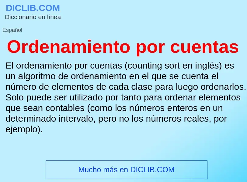 ¿Qué es Ordenamiento por cuentas? - significado y definición