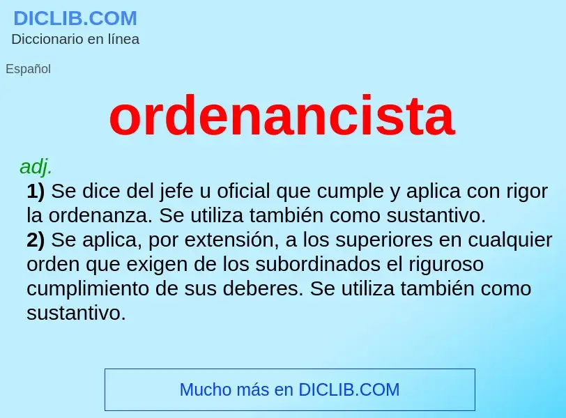 What is ordenancista - definition