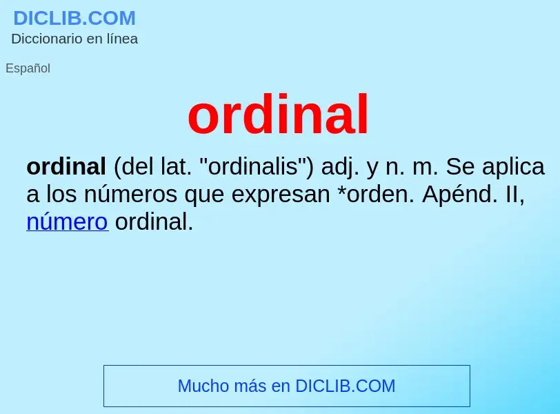 ¿Qué es ordinal? - significado y definición