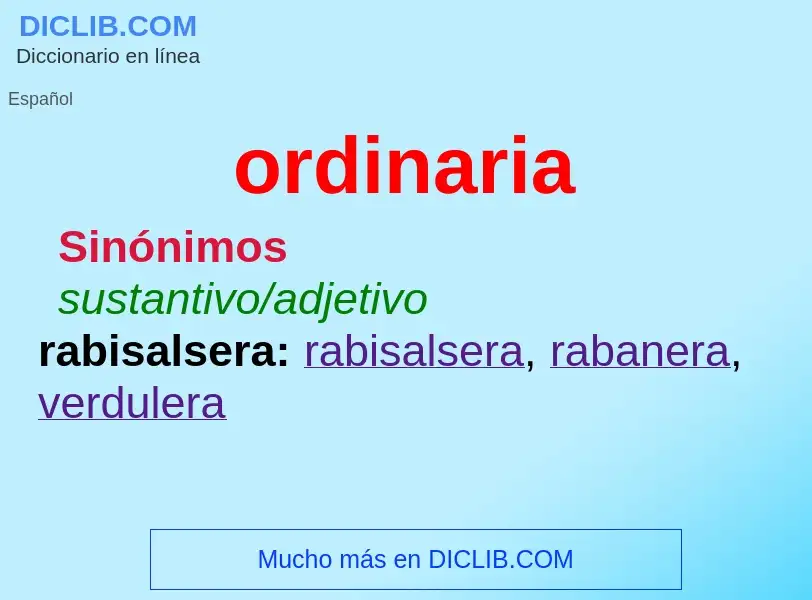 Was ist ordinaria - Definition