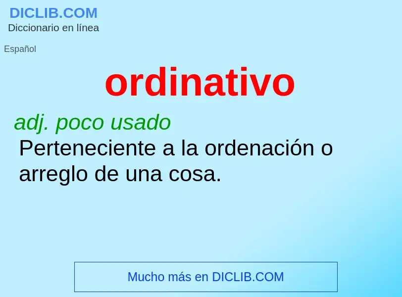 Was ist ordinativo - Definition