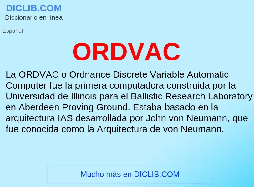 Was ist ORDVAC - Definition