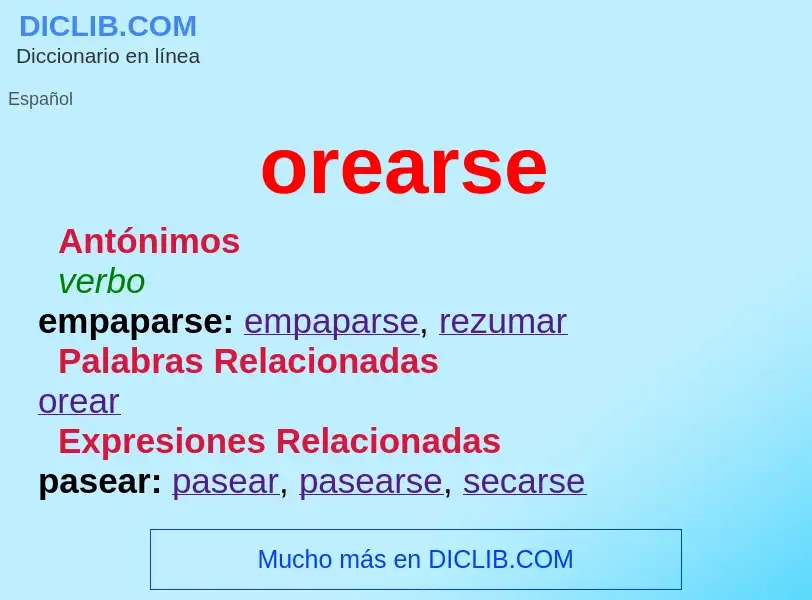 What is orearse - definition