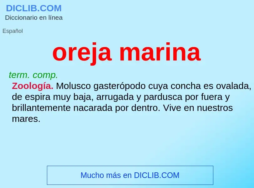 ¿Qué es oreja marina? - significado y definición