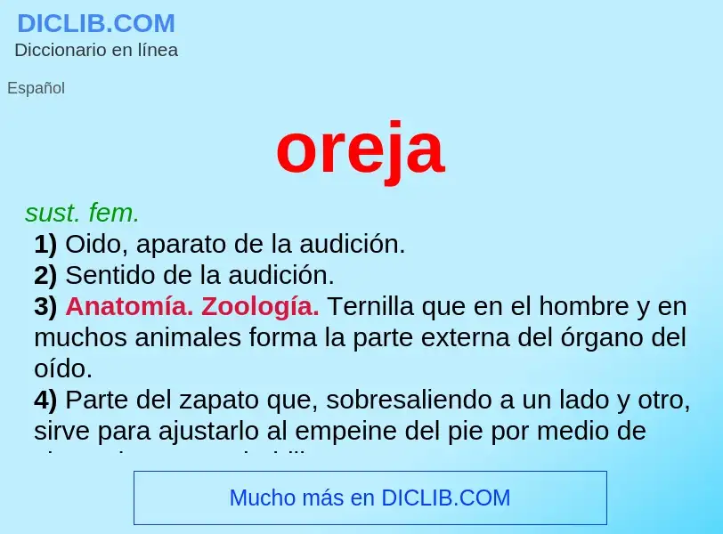 ¿Qué es oreja? - significado y definición