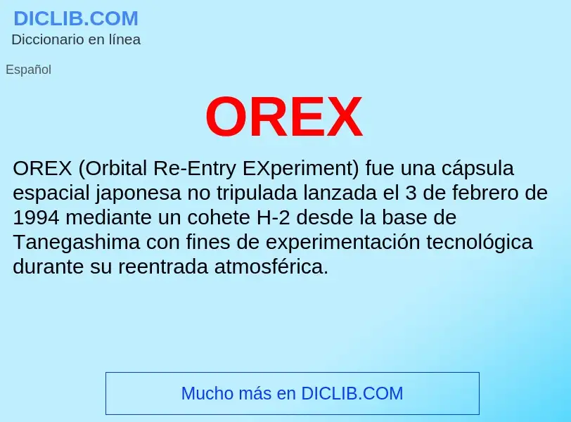 Wat is OREX - definition