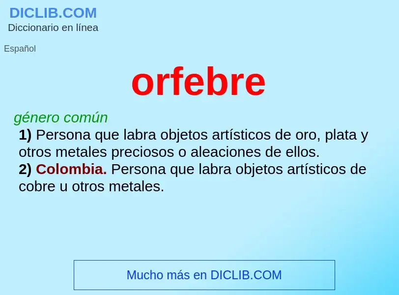 ¿Qué es orfebre? - significado y definición