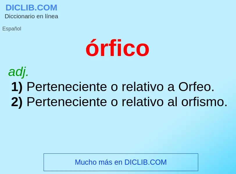 O que é órfico - definição, significado, conceito