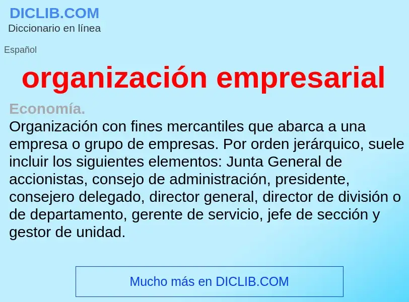 Che cos'è organización empresarial - definizione