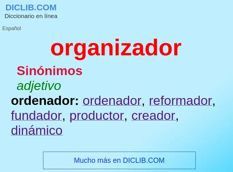 Was ist organizador - Definition