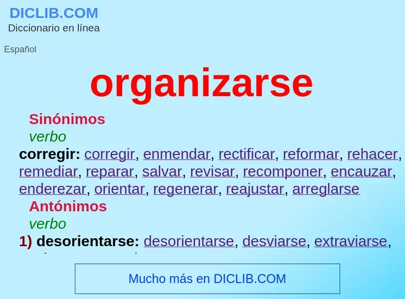 What is organizarse - definition