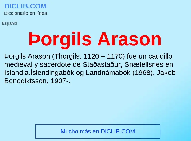 ¿Qué es Þorgils Arason? - significado y definición