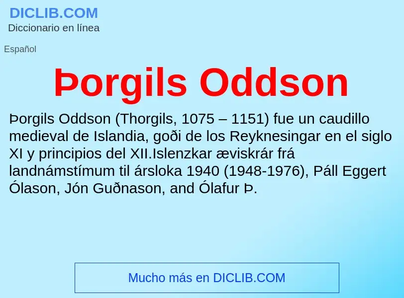 Was ist Þorgils Oddson - Definition