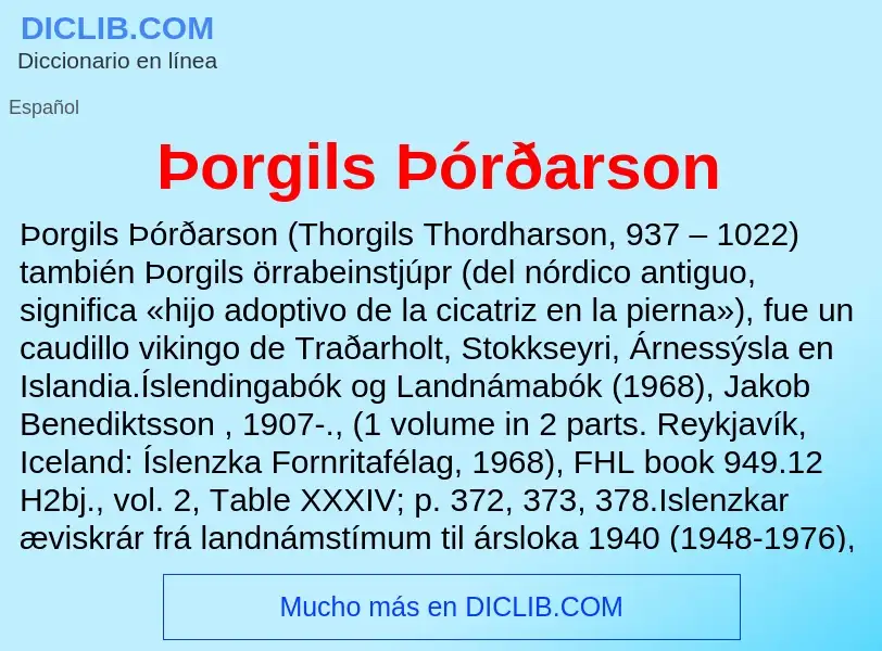 ¿Qué es Þorgils Þórðarson? - significado y definición