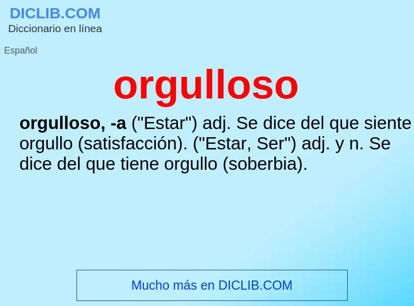 What is orgulloso - meaning and definition