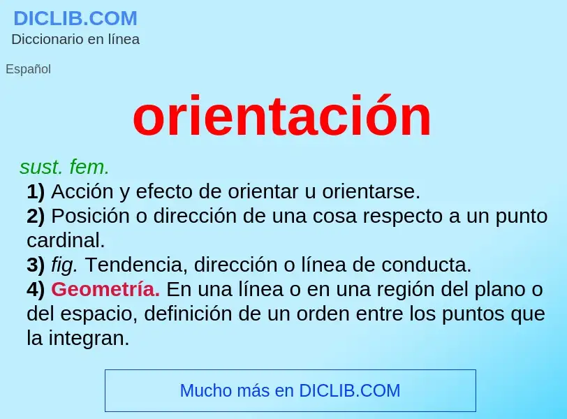 What is orientación - definition