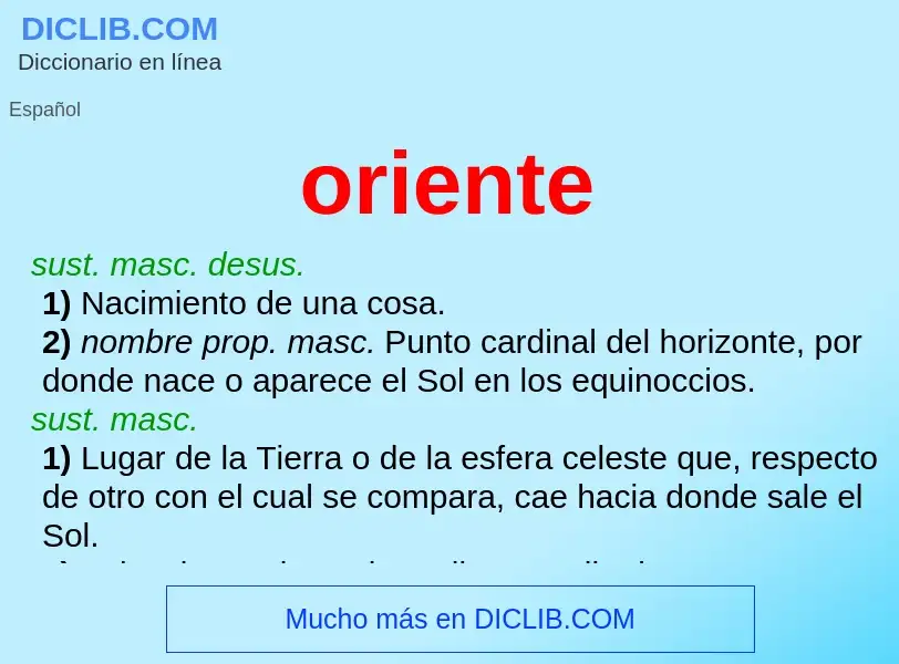 What is oriente - meaning and definition