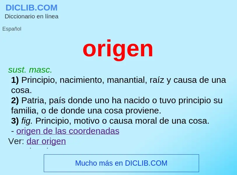 What is origen - meaning and definition