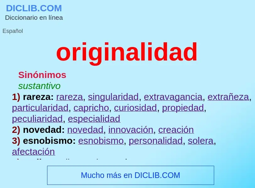 What is originalidad - meaning and definition