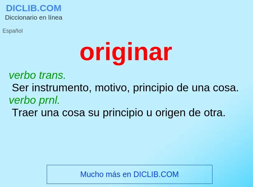 Wat is originar - definition