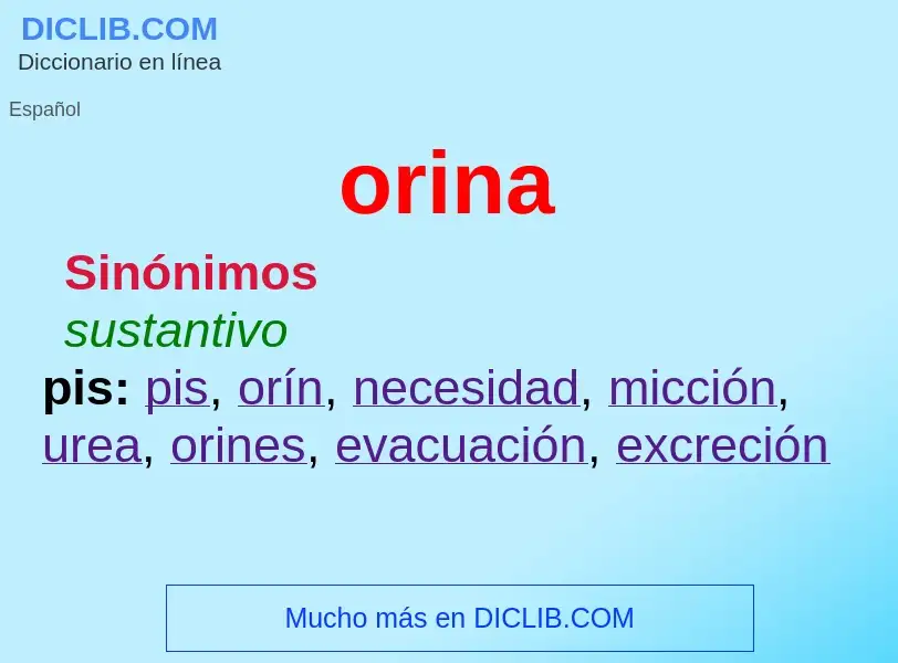 ¿Qué es orina? - significado y definición