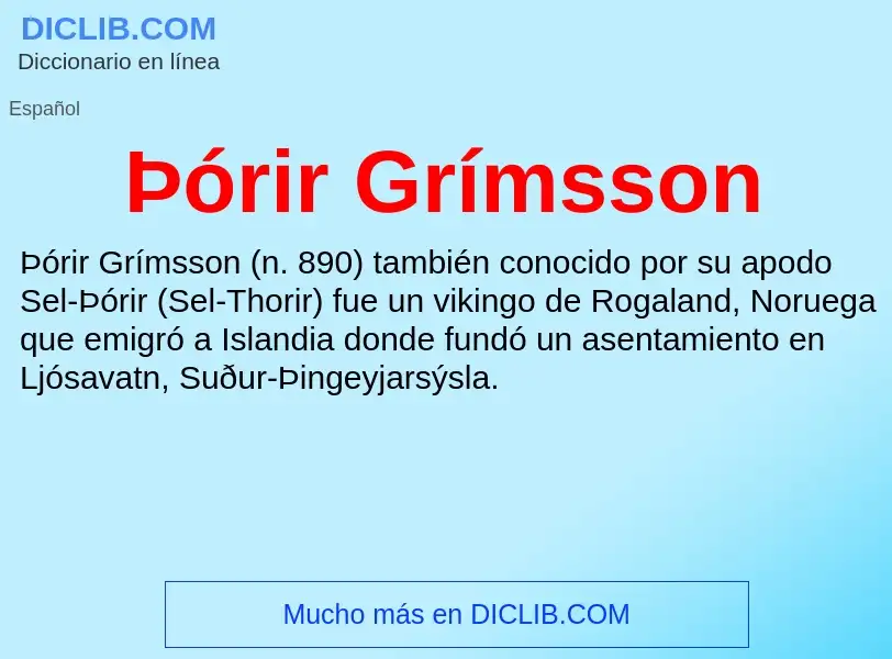 Qu'est-ce que Þórir Grímsson - définition