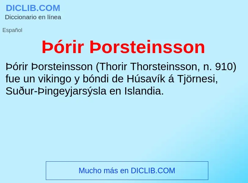 Was ist Þórir Þorsteinsson - Definition