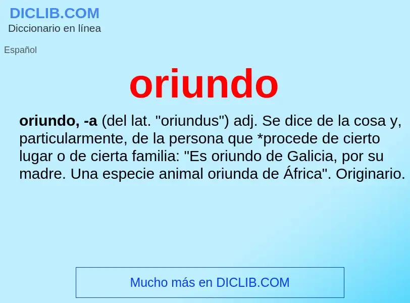 What is oriundo - meaning and definition