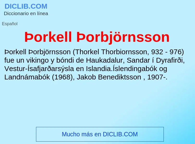 Was ist Þorkell Þorbjörnsson - Definition