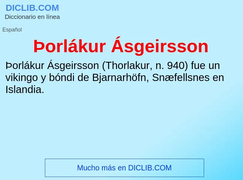 Was ist Þorlákur Ásgeirsson - Definition