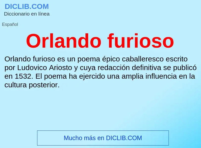 ¿Qué es Orlando furioso? - significado y definición