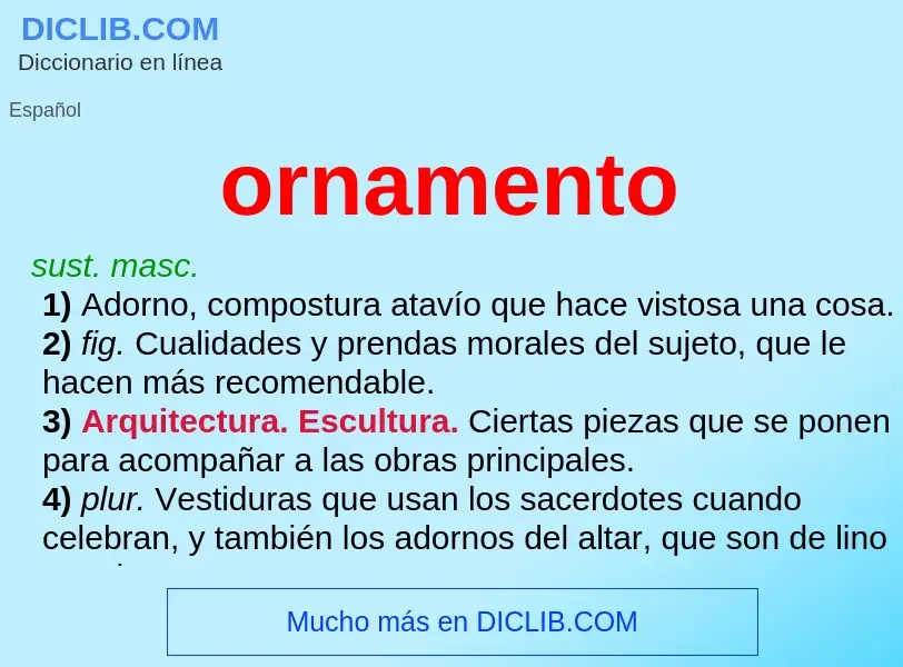 ¿Qué es ornamento? - significado y definición