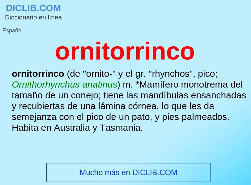 ¿Qué es ornitorrinco? - significado y definición