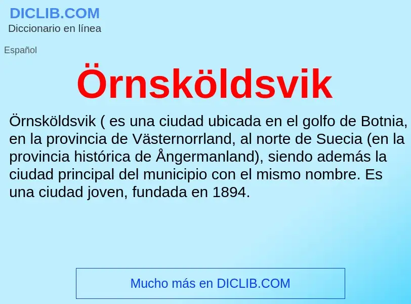 Wat is Örnsköldsvik - definition