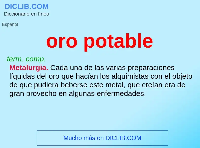 O que é oro potable - definição, significado, conceito