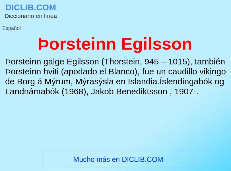 What is Þorsteinn Egilsson - meaning and definition